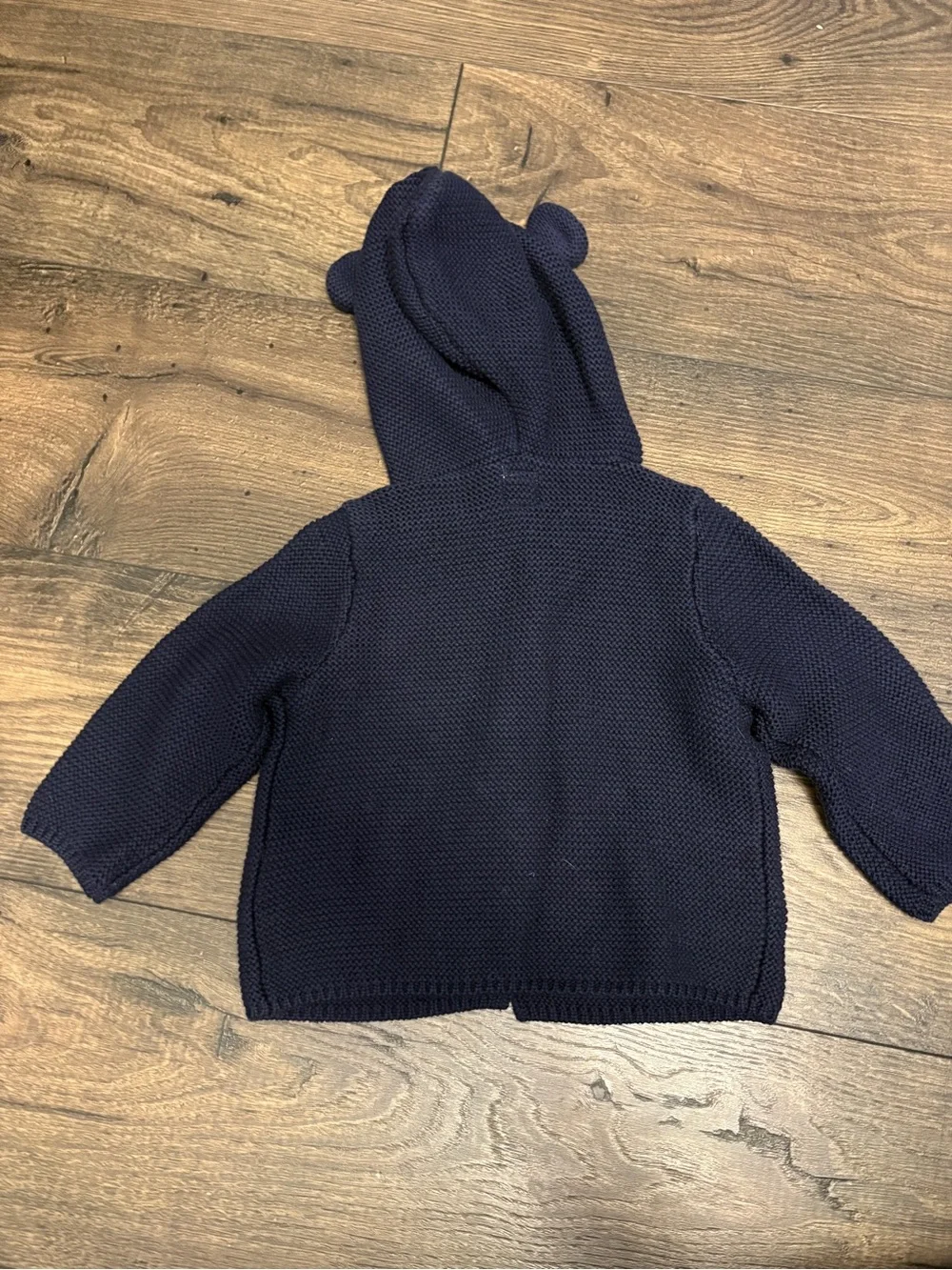 🌴 Baby Gap Baby Boy 6–12M Navy Hooded Bear Ear Cardigan